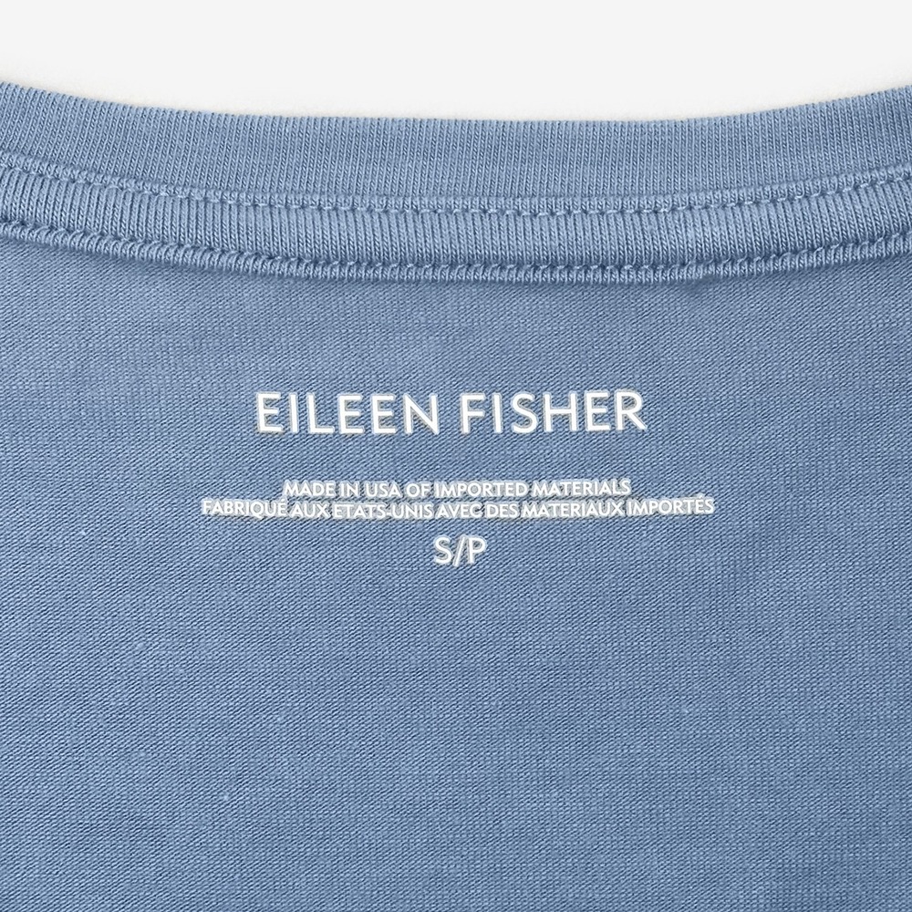 Eileen Fisher Stretch Jersey Dress Size S Blue Cotton Blend Casual Minimalist - Picture 9 of 10